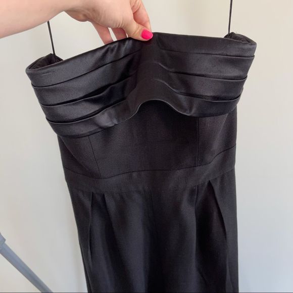 Brandon Maxwell Black Strapless Wide Leg Jumpsuit Gown Satin Trimmed Crepe - Picture 8 of 15